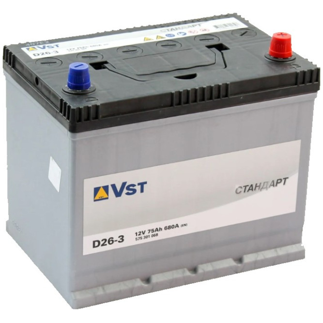 Аккумулятор автомобильный VST Стандарт D26-3, 75 Ач 680A