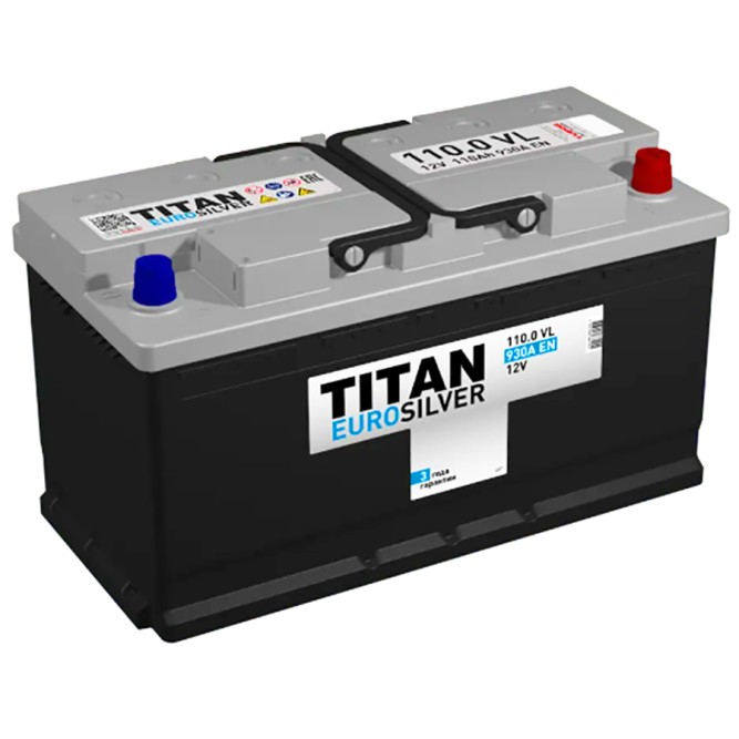 Аккумулятор автомобильный TITAN EURO SILVER 110Ah 930A обр. пол.