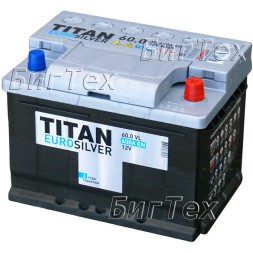 Аккумулятор автомобильный TITAN EURO SILVER 60Ач 600А (низкий)