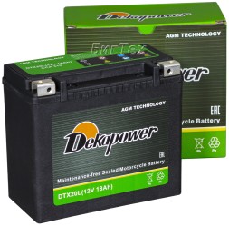 Мото аккумулятор DEKAPOWER DTX20L 18Ач 310А о/п