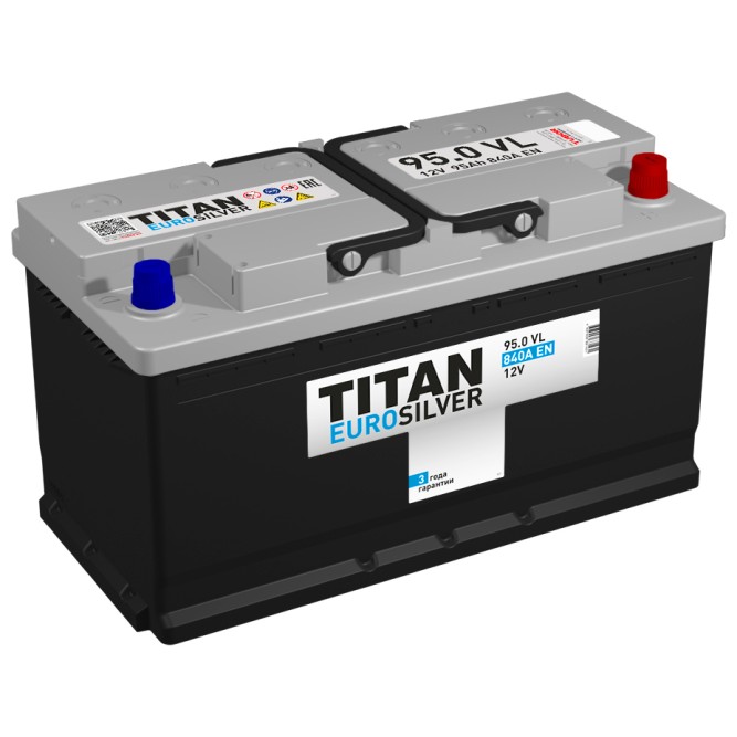 Аккумулятор автомобильный TITAN EURO SILVER 95Ah 840А обр. пол.