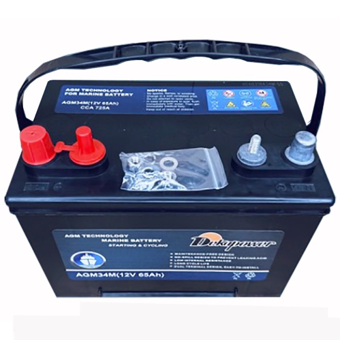 Аккумулятор лодочный DEKAPOWER Marine AGM34M 65Ah 725A