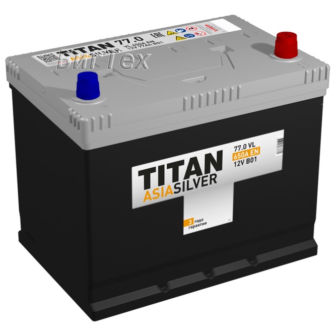 Аккумулятор автомобильный TITAN ASIA SILVER D26L 77Ah 650A