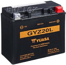 Мото аккумулятор YUASA AGM GYZ20L 20 Ач