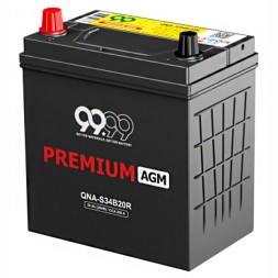 Аккумулятор автомобильный 9999 PREMUIM AGM ASIA QNA-S34B20R 36Ач 350А
