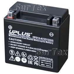 Мото аккумулятор Uplus HPG12B-4 Nano Gel 10 Ач (YT12B)