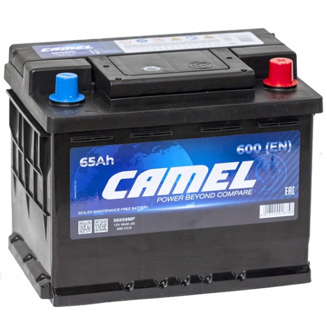 Аккумулятор автомобильный CAMEL 56559MF L2 65Ah 630A