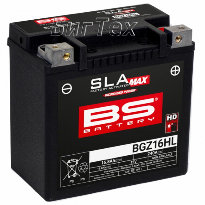 Мото аккумулятор BS BGZ16HL SLA MAX 16.8 Ач (YTX14HL)