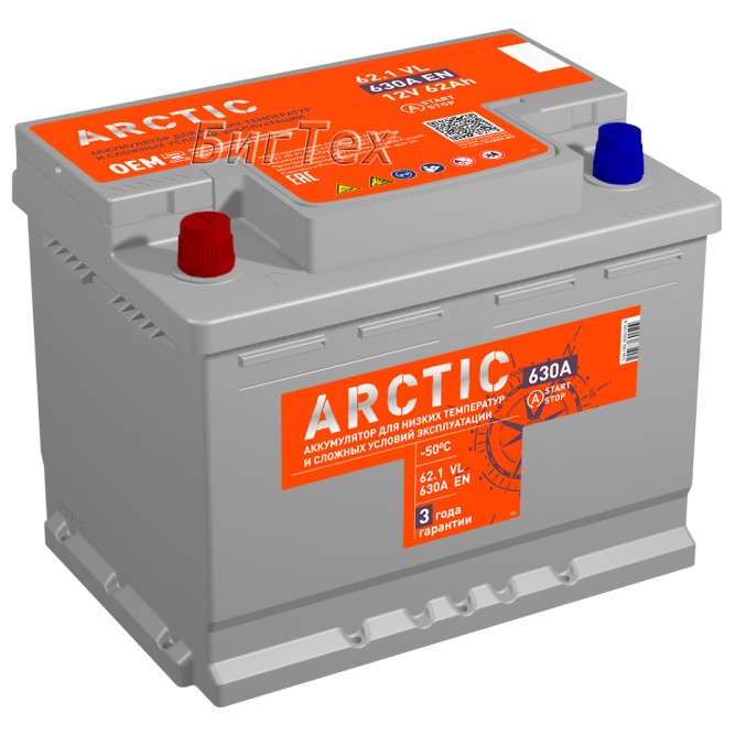 Аккумулятор автомобильный TITAN ARCTIC 62 Ач 630А пр. пол
