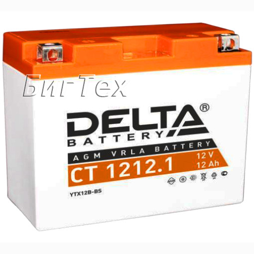 Мото аккумулятор DELTA CT 1212.1 AGM (YT12B-BS) 12 Ач
