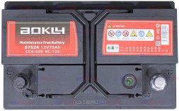 Аккумулятор автомобильный AOKLY 75Ач 650А 57524 о.п.