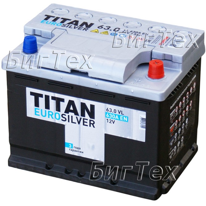 Аккумулятор автомобильный TITAN EURO SILVER 63Ah