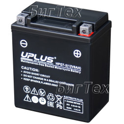 Мото аккумулятор Uplus HPG7-3 Nano Gel 6 Ач (YTX7L)