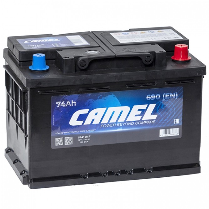 Аккумулятор автомобильный CAMEL 57412MF L3 76Ah 690A