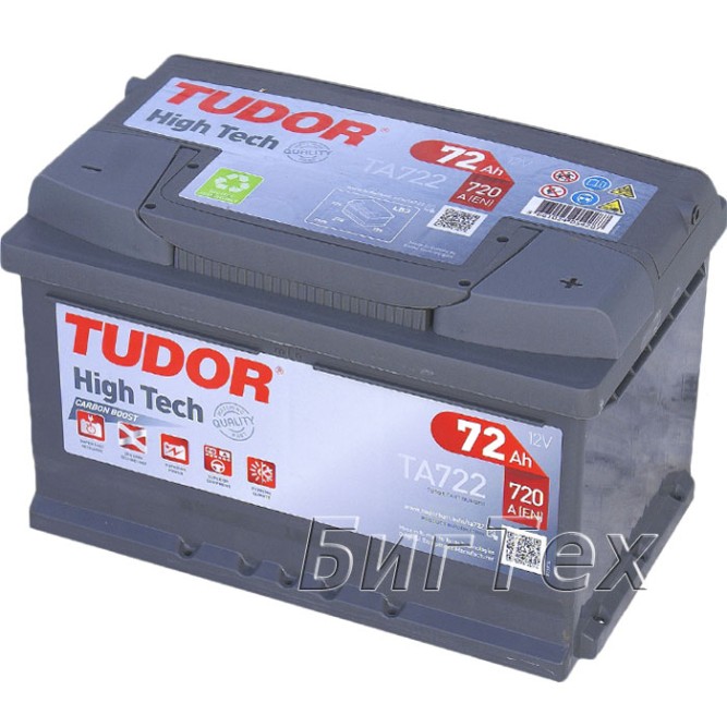 Аккумулятор автомобильный Tudor High-Tech 72 А/ч (TA722)