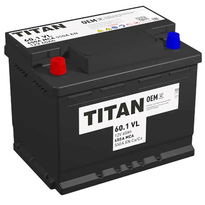 Аккумулятор автомобильный TITAN STANDART OEM 60Ач 540A пр. пол.