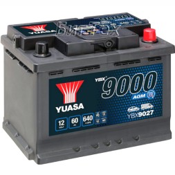 Аккумулятор автомобильный YUASA YBX9027 AGM Start Stop 60 Ач Аккумулятор автомобильный YUASA YBX9027 AGM Start Stop 60 Ач