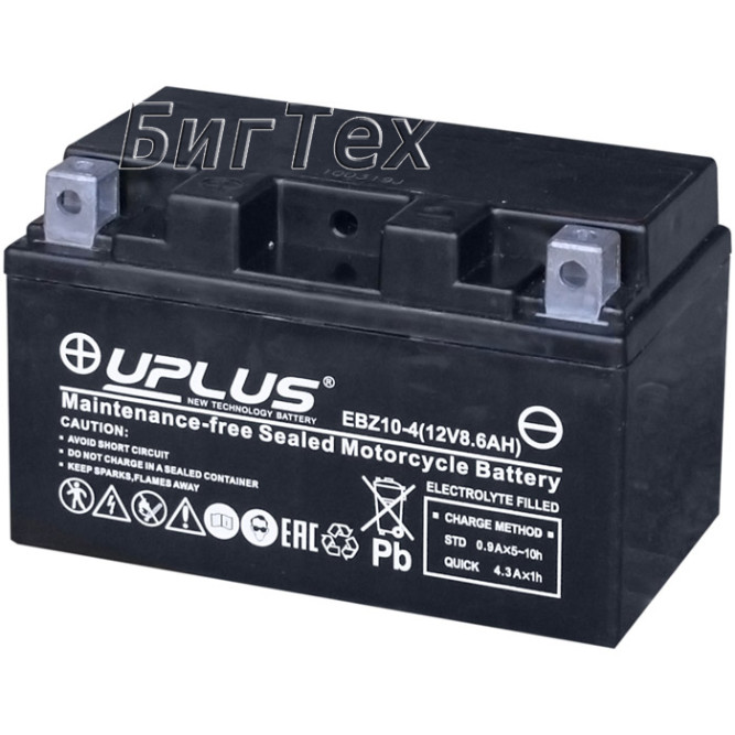 Мото аккумулятор Uplus EBZ10-4 AGM 8.6 Ач (YTZ10S)