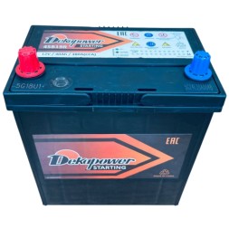 Аккумулятор автомобильный DEKAPOWER 45B19R 40Ah 380А 187х127х227