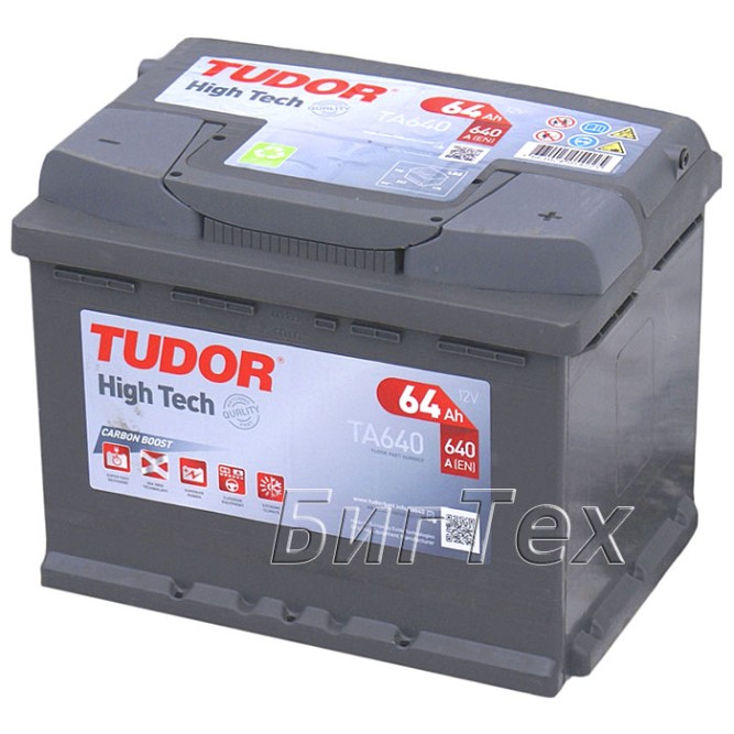 Аккумулятор автомобильный Tudor High-Tech 64 А/ч (TA640)