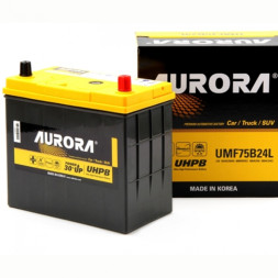 Аккумулятор автомобильный AURORA JIS ULTRA UMF75B24L 55 Ач 500А (тонкие клеммы)