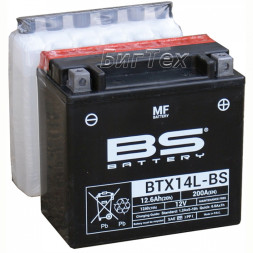 Мото аккумулятор BS BTX14L-BS 12 Ач (YTX14L-BS)