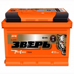 Аккумулятор автомобильный Зверь EFB 74Ач 750A (низкий) 