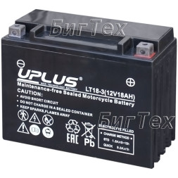 Мото аккумулятор Uplus LT18-3 AGM 18 Ач