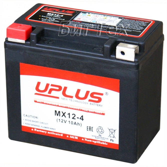 Мото аккумулятор Uplus MX12-4 AGM 10 Ач (YTX12)