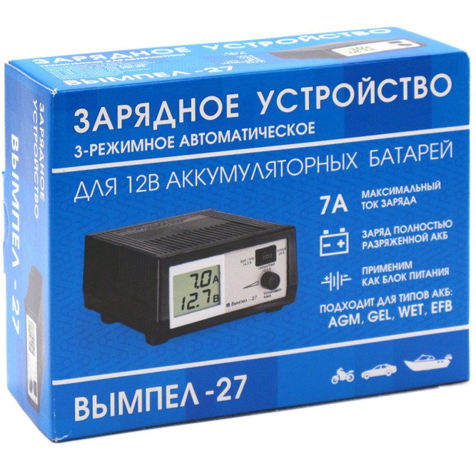 Зарядное устройство Вымпел 27 (12В, 0.4-7А, 3-450)