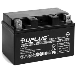 Мото аккумулятор Uplus EB7A-4 6Ач (YTX7A)