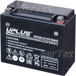 Мото аккумулятор Uplus HPG20-3 Nano Gel 18 Ач (YTX20L) Мото аккумулятор Uplus HPG20-3 Nano Gel 18 Ач (YTX20L)