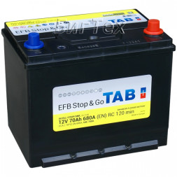 Аккумулятор автомобильный TAB EFB Asia 57029 70 Ач 680А Аккумулятор автомобильный TAB EFB Asia 57029 70 Ач 680А