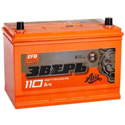 Аккумулятор автомобильный Зверь Азия EFB 125D31R 110Ah 950A