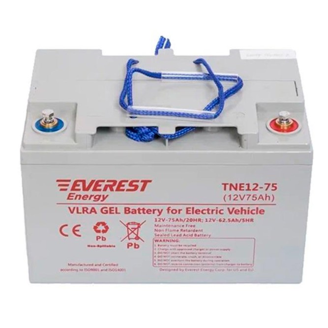 Аккумулятор тяговый EVEREST TNE12-75 75Ah GEL