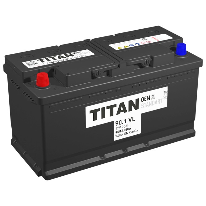 Аккумулятор автомобильный TITAN STANDART 90Ач 740A пр. пол.