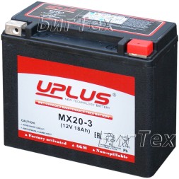 Мото аккумулятор Uplus MX20-3 AGM 18 Ач (YTX20HL) Мото аккумулятор Uplus MX20-3 AGM 18 Ач (YTX20HL)