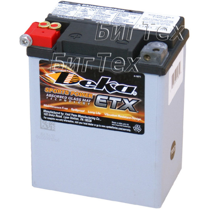 Мото аккумулятор Deka ETX15, 14 Ач (YB14-B, YB14A-A)