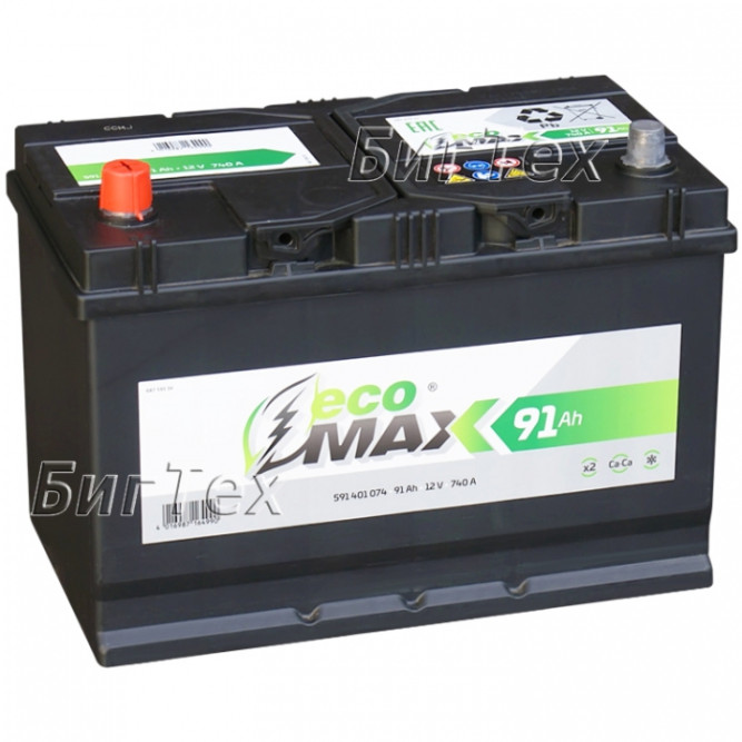 Аккумулятор автомобильный ECOMAX ASIA 91 Ah