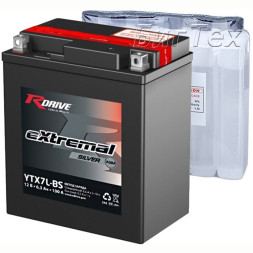 Мото аккумулятор RDrive Silver YTX7L-BS AGM 6.3 Ач