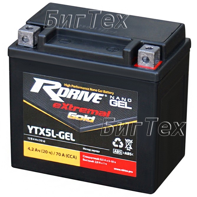 Мото аккумулятор RDrive Gold YTX5L-GEL 4.2 Ач