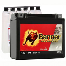 Мото аккумулятор BANNER BIKE Bull YTX20L-BS 51821 AGM 18Ач 250А (+ эл-т)