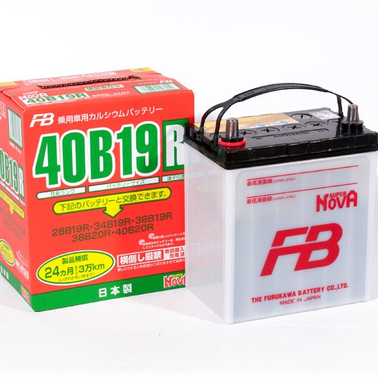 Аккумулятор автомобильный FB Super Nova 40B19R 38 Ач (тонкие клеммы)