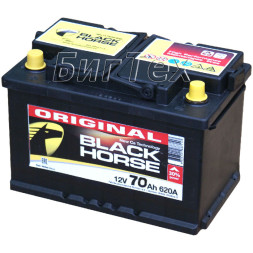 Аккумулятор автомобильный BLACK HORSE 70 Ач (низкий)
