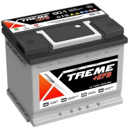 Аккумулятор автомобильный XTREME EFB 60Ah 650A L2.1 п.п.