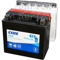 Мото аккумулятор EXIDE ETX14-BS 12 Ач (YTX14-BS) Мото аккумулятор EXIDE ETX14-BS 12 Ач (YTX14-BS)