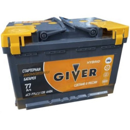 Аккумулятор автомобильный GIVER HYBRID 77 Ач 640А о.п. Аккумулятор автомобильный GIVER HYBRID 77 Ач 640А о.п.