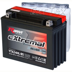 Мото аккумулятор RDrive Silver YTX24HL-BS AGM 23.1 Ач