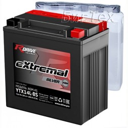 Мото аккумулятор RDrive Silver YTX14L-BS 12.6 Ач