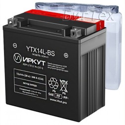 Мото аккумулятор ИРКУТ YTX14L-BS 12.6 Ач